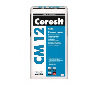 CERESIT CM-12 Express быстротвердеющая клеящая смесь, 25кг CERESIT CM-12 Express быстротвердеющая клеящая смесь, 25кг