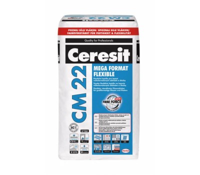 CERESIT CM-22 Mega Format Flexible высокоэластичная клеящая смесь для плитки, 25кг CERESIT CM-22 Mega Format Flexible высокоэластичная клеящая смесь для плитки, 25кг