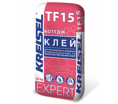 Kreisel EXPERT TF15 коттедж - клеящая и армирующая смесь для минеральной ваты и пенополистирольных плит, 25кг Kreisel EXPERT TF15 коттедж - клеящая и армирующая смесь для минеральной ваты и пенополистирольных плит, 25кг