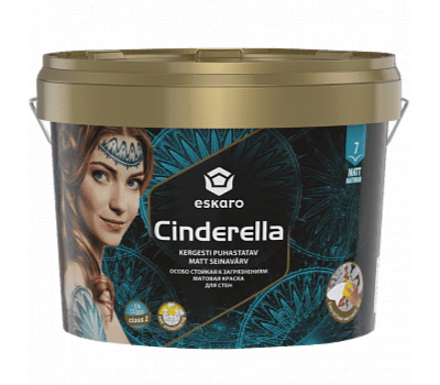 Краска Eskaro Cinderella шелковистый матовый белый 9л