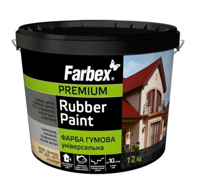 Polysan Farbex краска резиновая универсальная Rubber Paint графит, 12 кг Polysan Farbex краска резиновая универсальная Rubber Paint графит, 12 кг